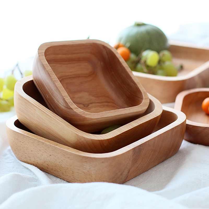 1Pc ไม้ชาม4ชามสลัดผลไม้ขนาดใหญ - Meal Prep Bowl บทวิจารณ์และราคา