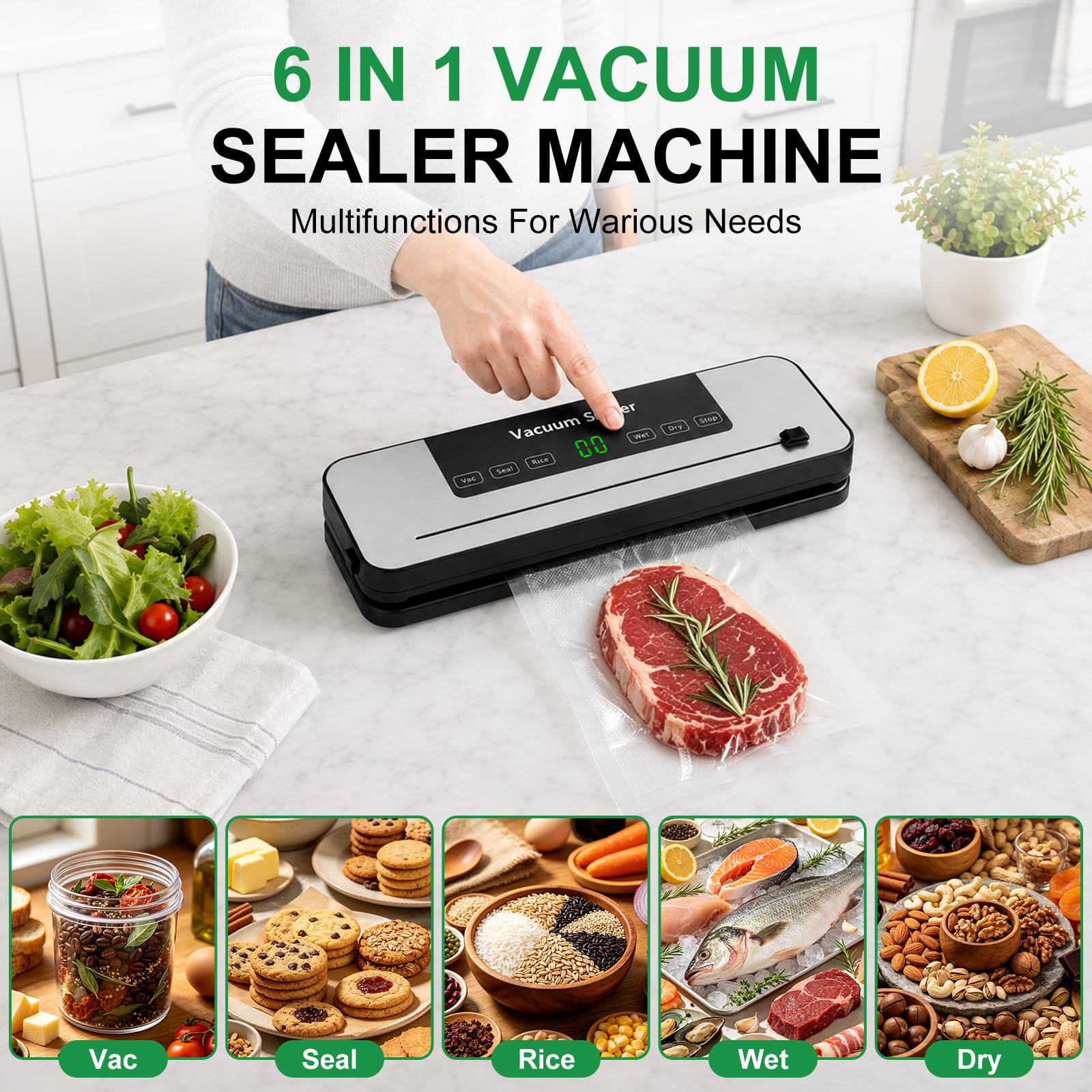 เครื่องซีลสุญญากาศอาหาร 6 โหมด - Meal Prep With Rice บทวิจารณ์และราคา